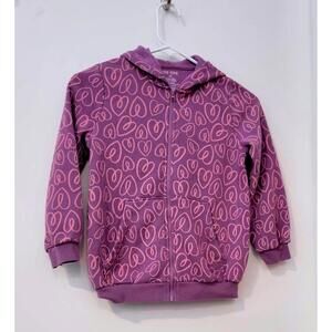 Okie Dokie Girls' Purple Hooded Zip-Up Sweatshirt 6/6X